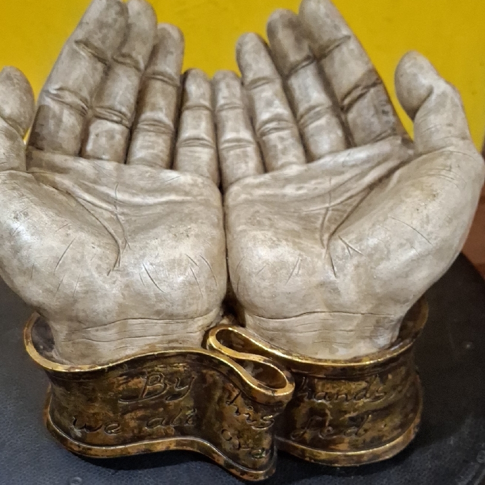 Decorative Hand Sculpture in Gold and Tan